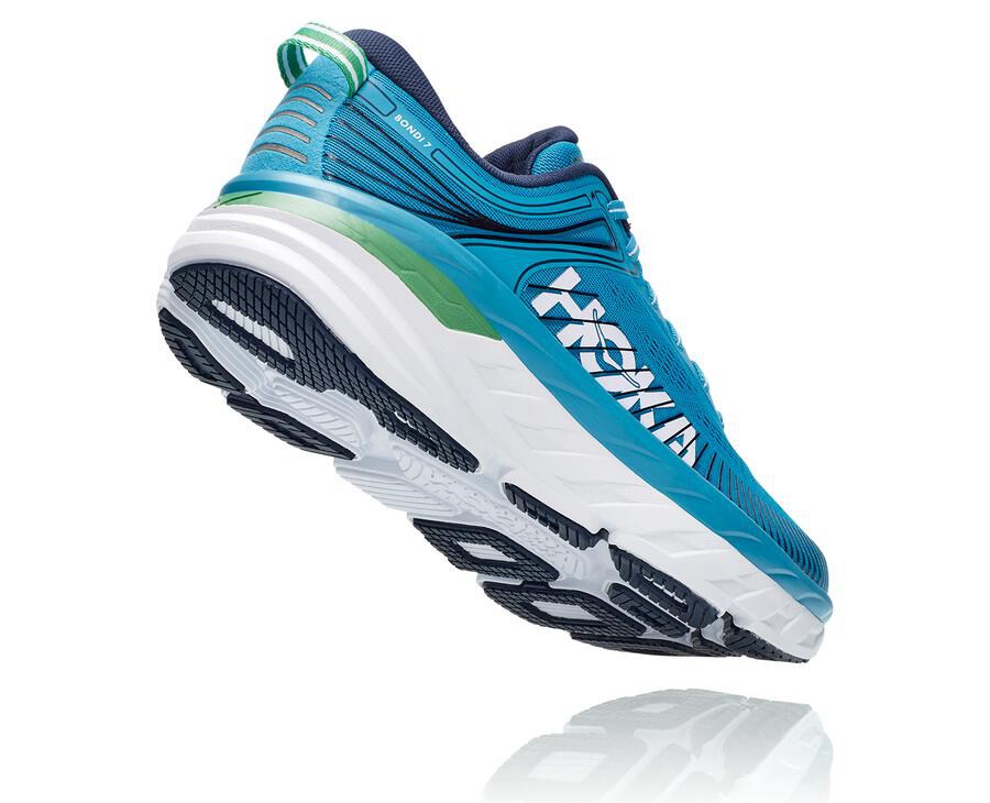 Tenis Hoka One One Masculino Azuis/Branco - Bondi 7 - 695-QEHOVT